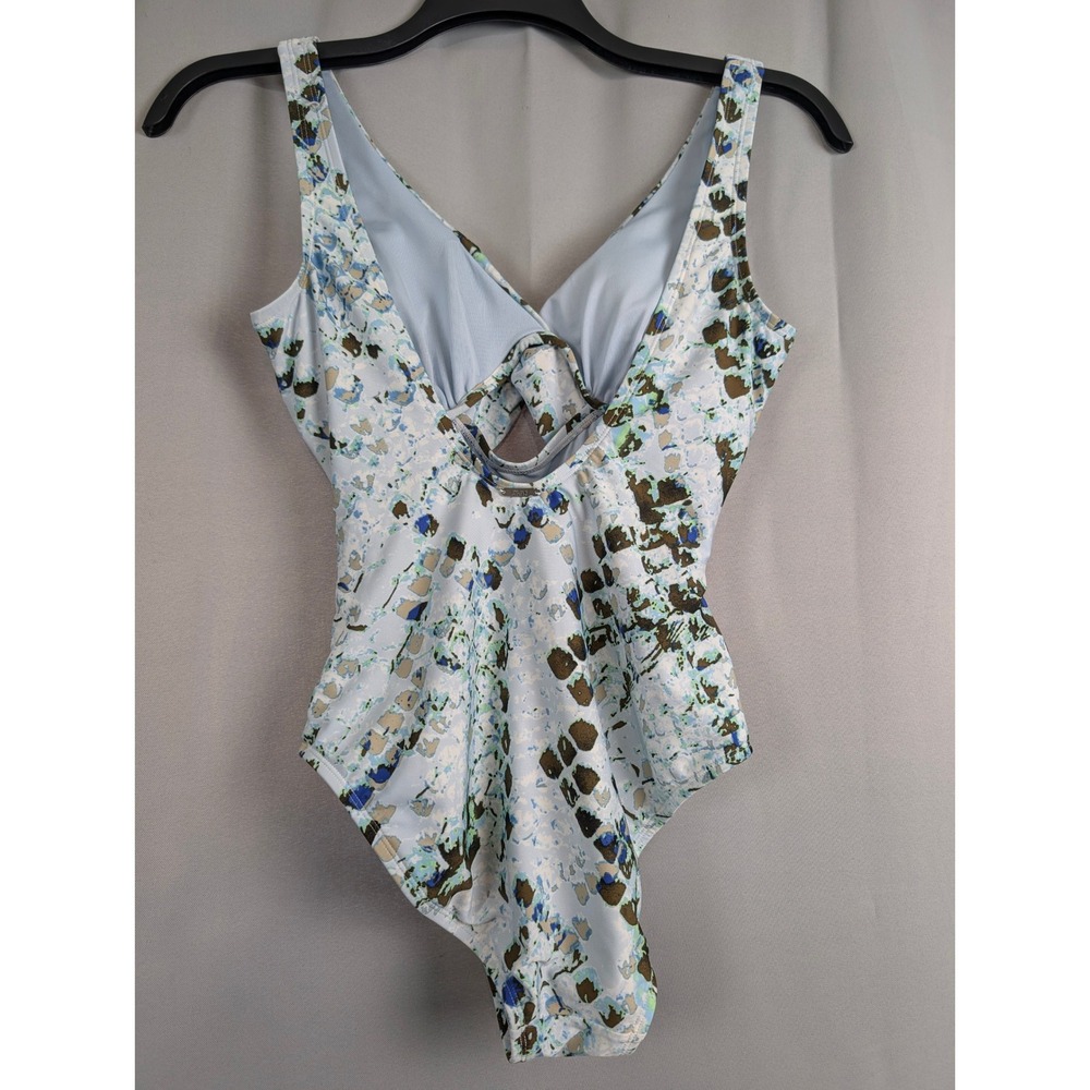 DKNY One Piece Swimsuit‎ Womens SZ 6 Blue Abstract Snakeskin Excellent - Picture 3 of 6